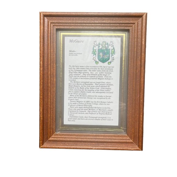 McGuire Lot Of 2- Personalized Family Last Name Sign Custom Coat Of Arms Verse - Picture 2 of 9